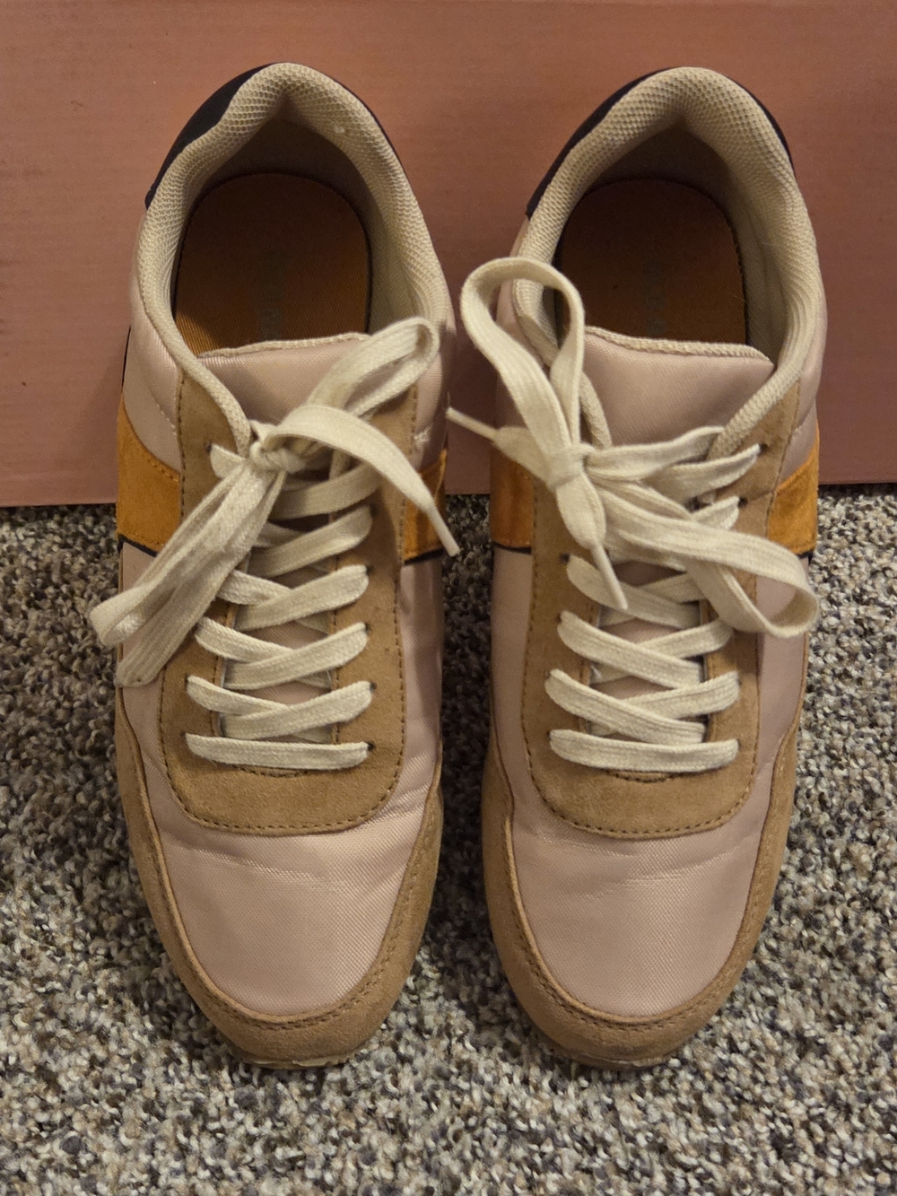 Neutral Beige & Mustard Old Navy Retro Casual Sneakers